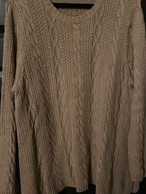 Men's Cable Knit Sweater - Taupe